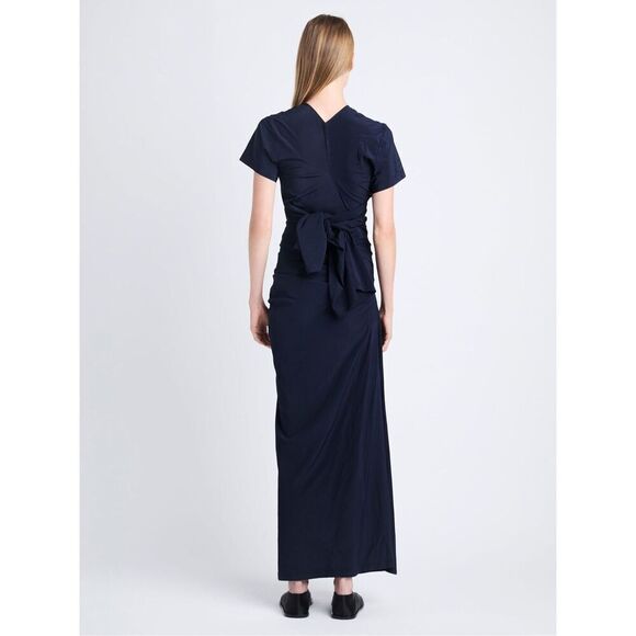 Proenza Schouler Sidney Ruched Slim Self-Tie Silk Dress 🤎 - Picture 3 of 9